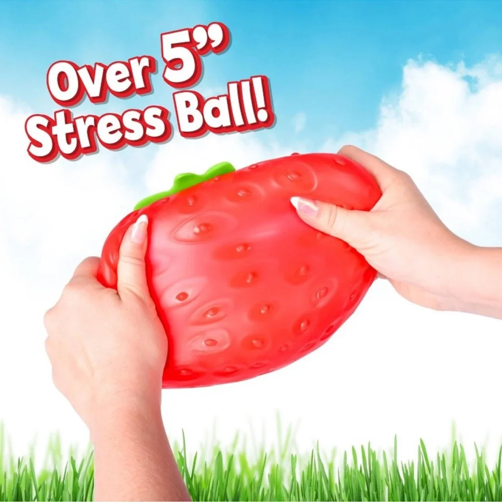 Jumbo SQUEEEZY STRAWBERRY 🍓 Squishy Sensory Fidget Toy Sunny Days NEW